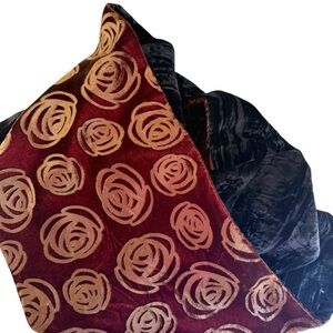 Underground Velvet Floral Whimsigoth Scarf Burgundy Vamp Dark Romantic Gold Rose